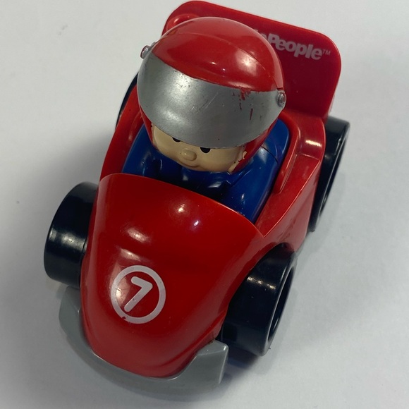Vintage Fisher Price lot of 7 Little People Wheelies Race Car & more - Picture 3 of 8